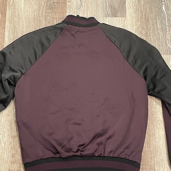 black and violet silky bomber from aritzia - Picture 2 of 3